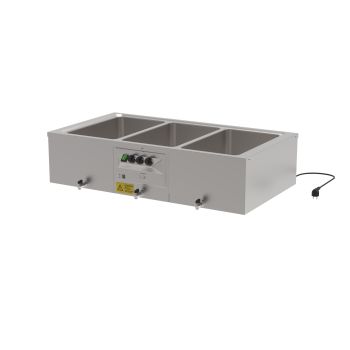 Tisch-Bain-Marie 3x1/1 m. Ablasshahn
