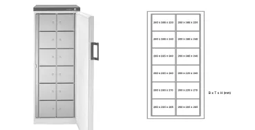 polar® multipolar® 380-12 F Gemeinschaftskühlschrank mit 12 Edelstahl-Fächern