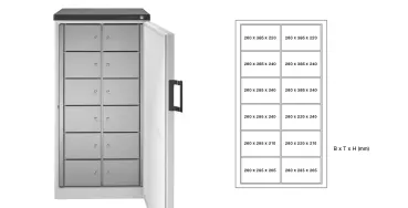 polar® multipolar® 481-12 F Gemeinschaftskühlschrank 12 Edelstahl-Fächer