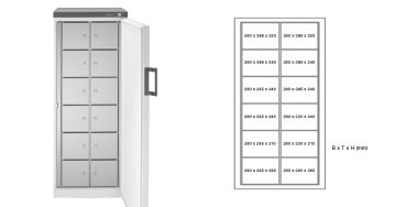 polar® multipolar® 380-12 F Gemeinschaftskühlschrank mit 12 Edelstahl-Fächern