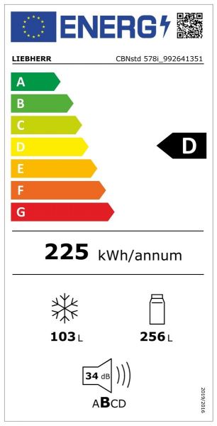 energieeffizienzlabel liebherr cbnstd 578i freistehende kuehl gefrierkombination