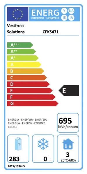 Vestfrost CFKS 471 Getränkekühlschrank - energieeffizienzlabel vestfrost cfks
