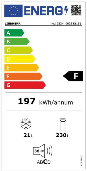 Energielabel liebherr ksl 2834