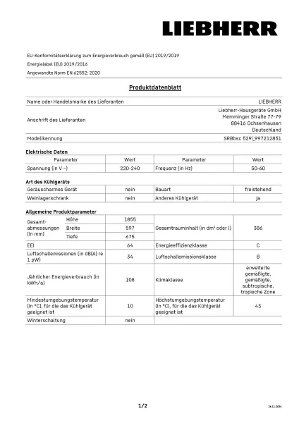 liebherr produktdatenblatt srbbsc 529i