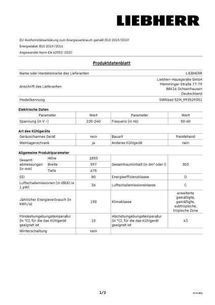 liebherr produktdatenblatt swnbsd 529i