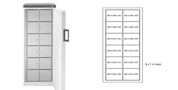 polar® multipolar® 380-12 F Gemeinschaftskühlschrank mit 12 Edelstahl-Fächern