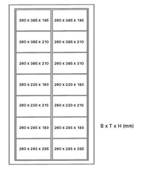 polar® multipolar® 380-14 F Gemeinschaftskühlschrank Skizze