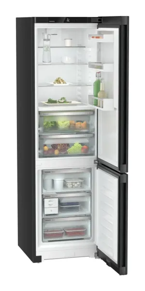 schwarze kuehl gefrierkombination biofresh nofrost